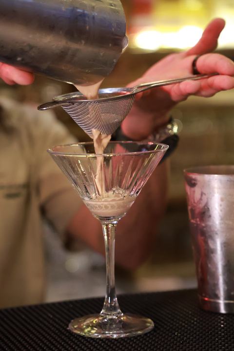 Strained into the glass